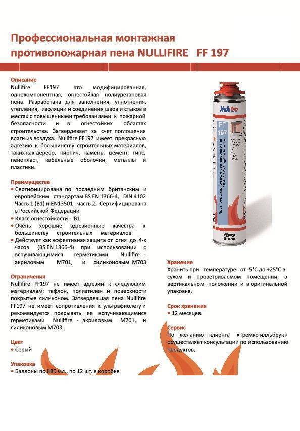История, применение и характеристики огнестойкой монтажной пены