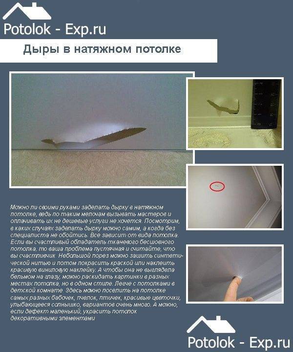 Особенности процесса ремонта натяжных потолков