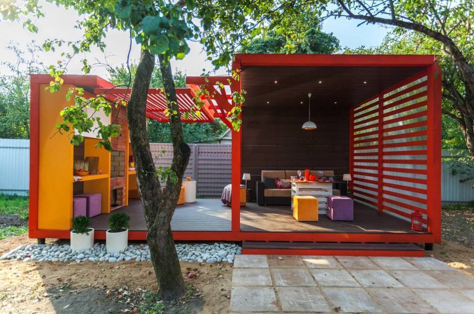 Ландшафтный дизайн двора частного дома. Фото современных дворов и участков