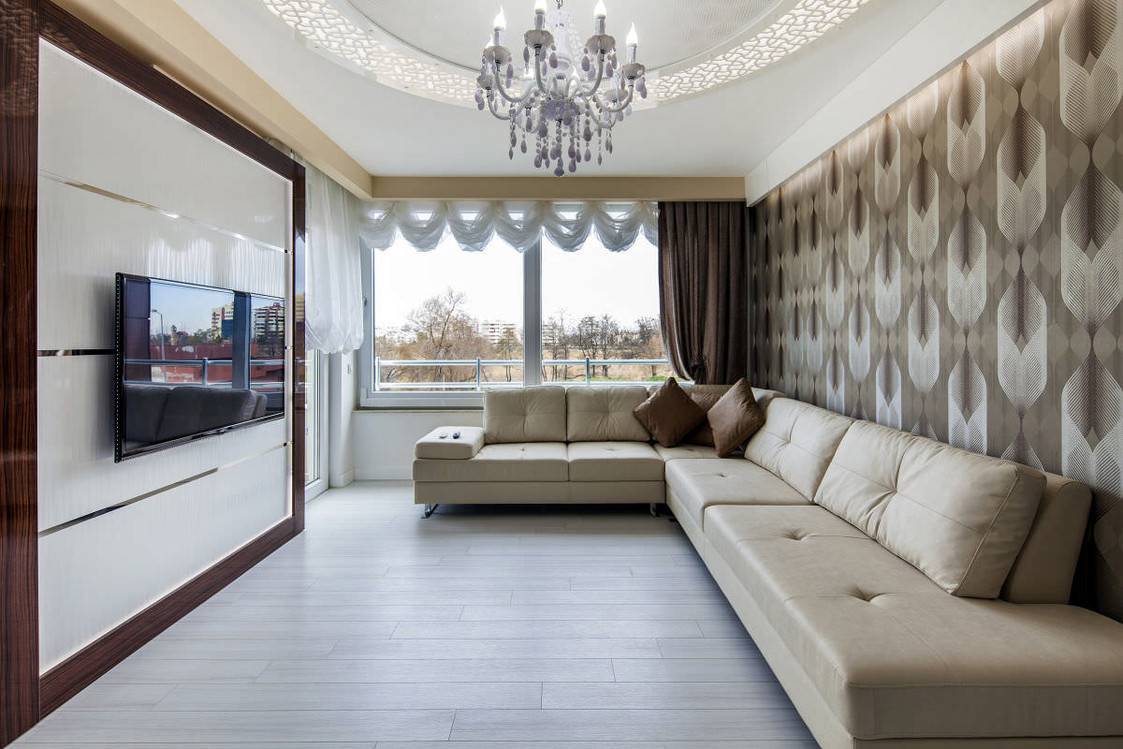 Обои для гостиной: фото интерьеров с интересным дизайном