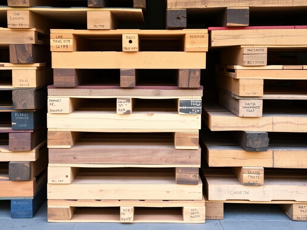 wooden palletsфото