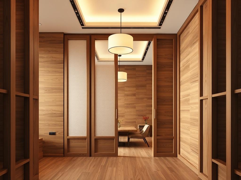 Wooden interior partitionsфото