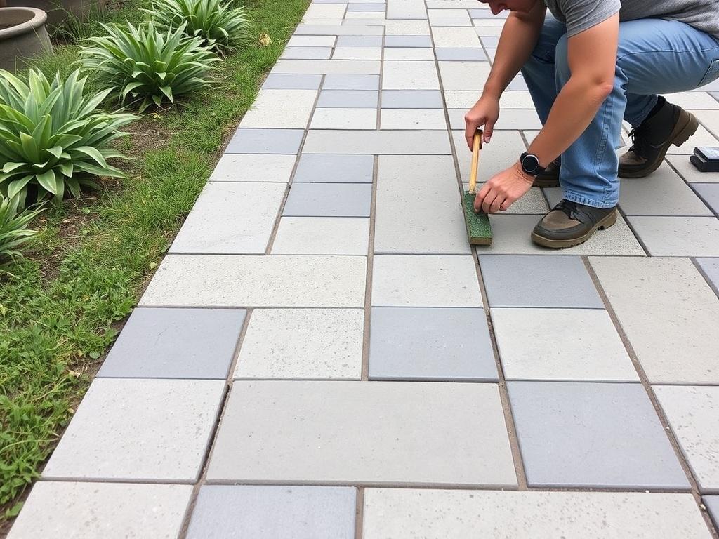 A modern paving tile is being created.фото