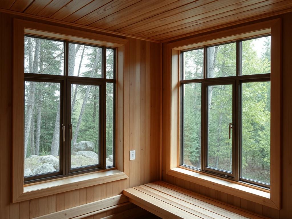 The windows are suitable for a sauna.фото