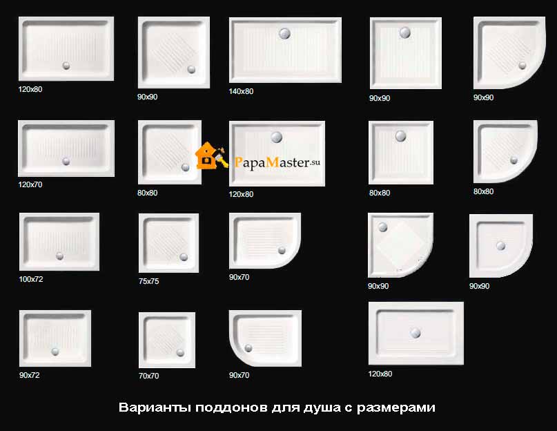 Душевой поддон в строительном исполнении