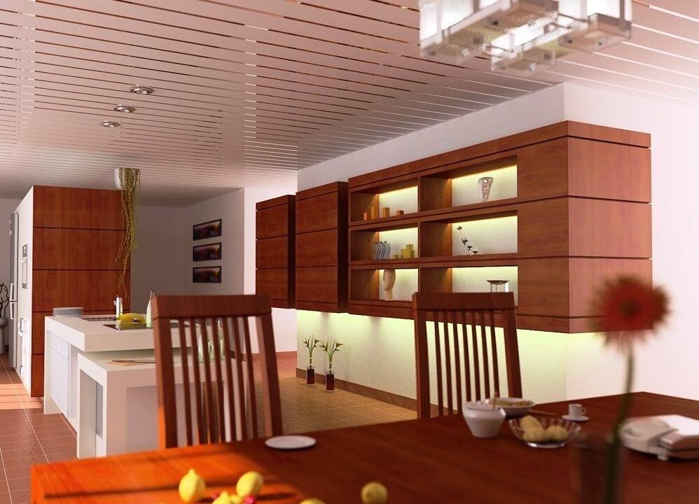 Натяжной потолок на кухне. Дизайн. Фото решений. Правильный монтаж