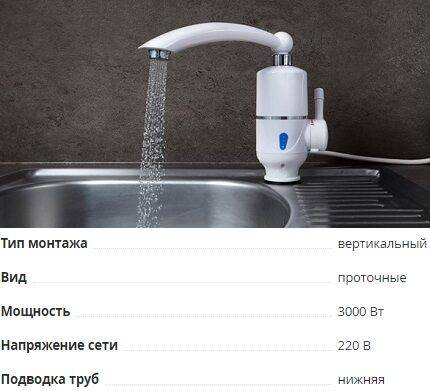 Водонагреватель проточный электрический на кран