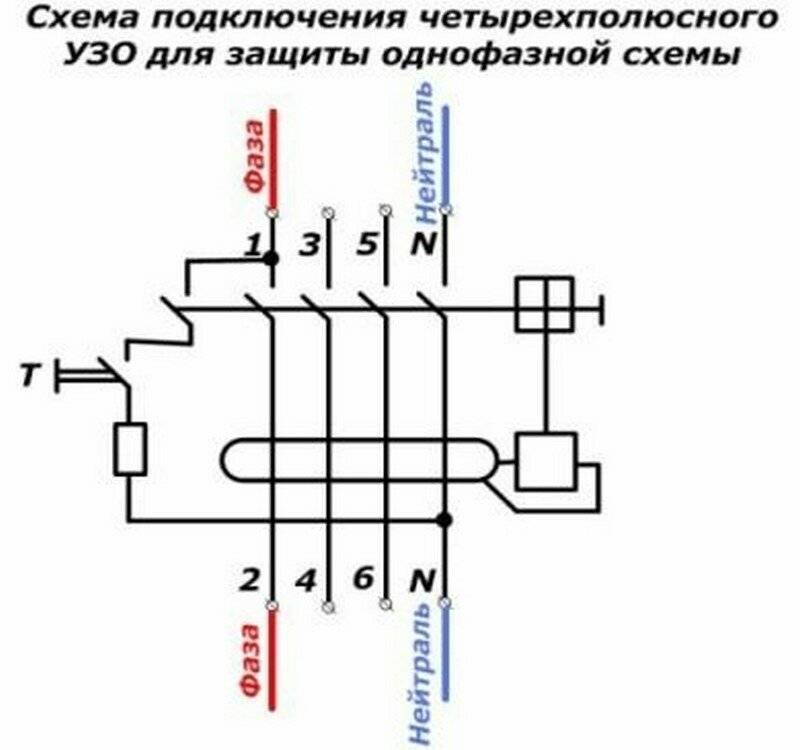 Правила подключения узо к однофазной сети без заземления: лучшие схемы + порядок работ
