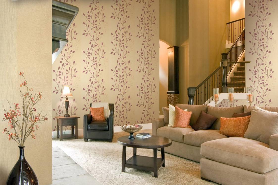 Обои для гостиной: фото интерьеров с интересным дизайном