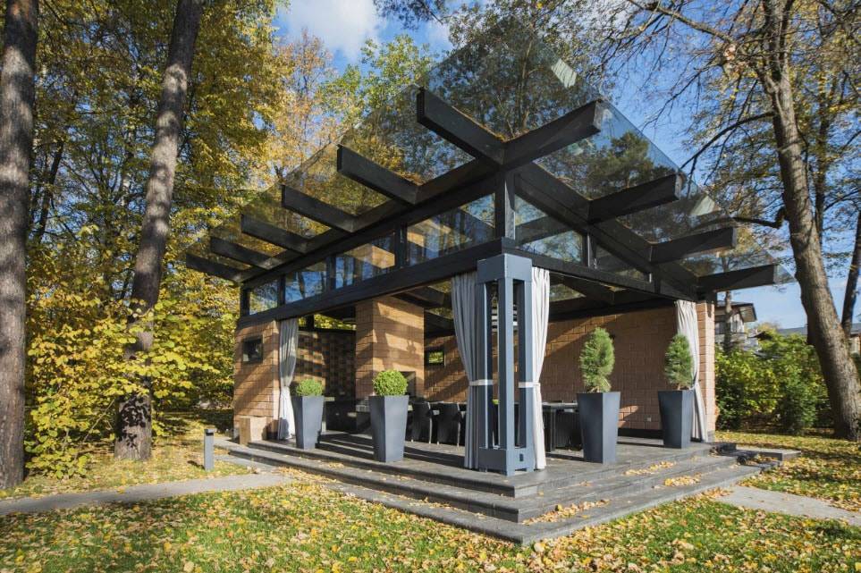 Ландшафтный дизайн двора частного дома. Фото современных дворов и участков