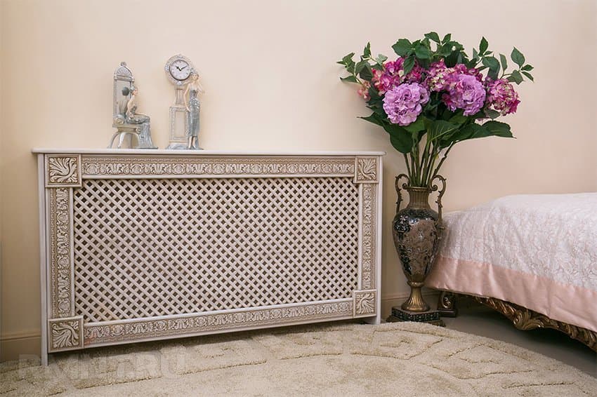 Декоративные экраны на батарею отопления: обзор различных видов решеток + советы по выбору